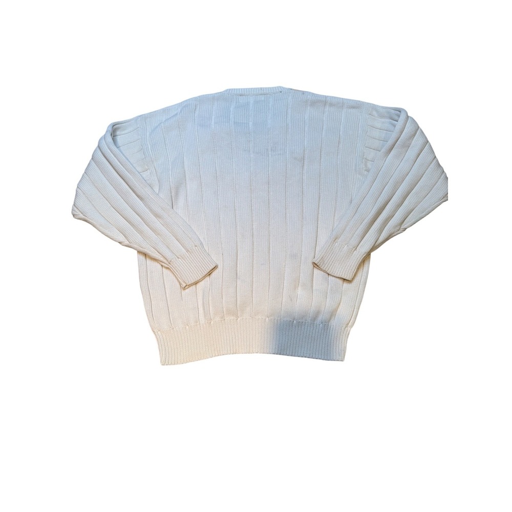Vintage Abercrombie & Fitch Cable‎ Knit V Neck Sweater Size M Cottagecore Preppy - Picture 8 of 11